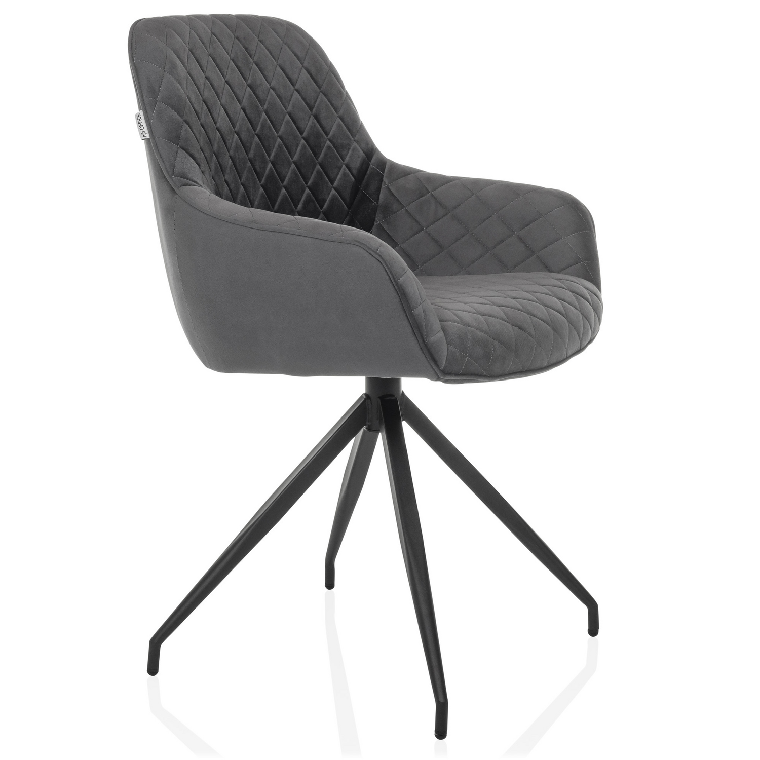 B-Ware Hjh Living Stuhl Schalenstuhl Esszimmerstuhl Samt Grau Elverum Loungestuhl - 4064323038993
