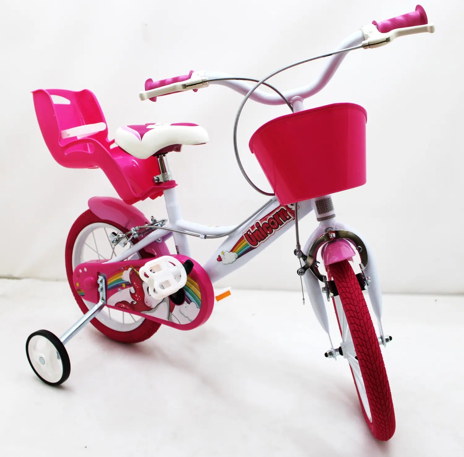 B-Ware Dino Bikes Fahrrad Bike Einhorn Weiß Rosa Kinder Fahrrad 14 Zoll Siehe Text/Foto - 8006817904182