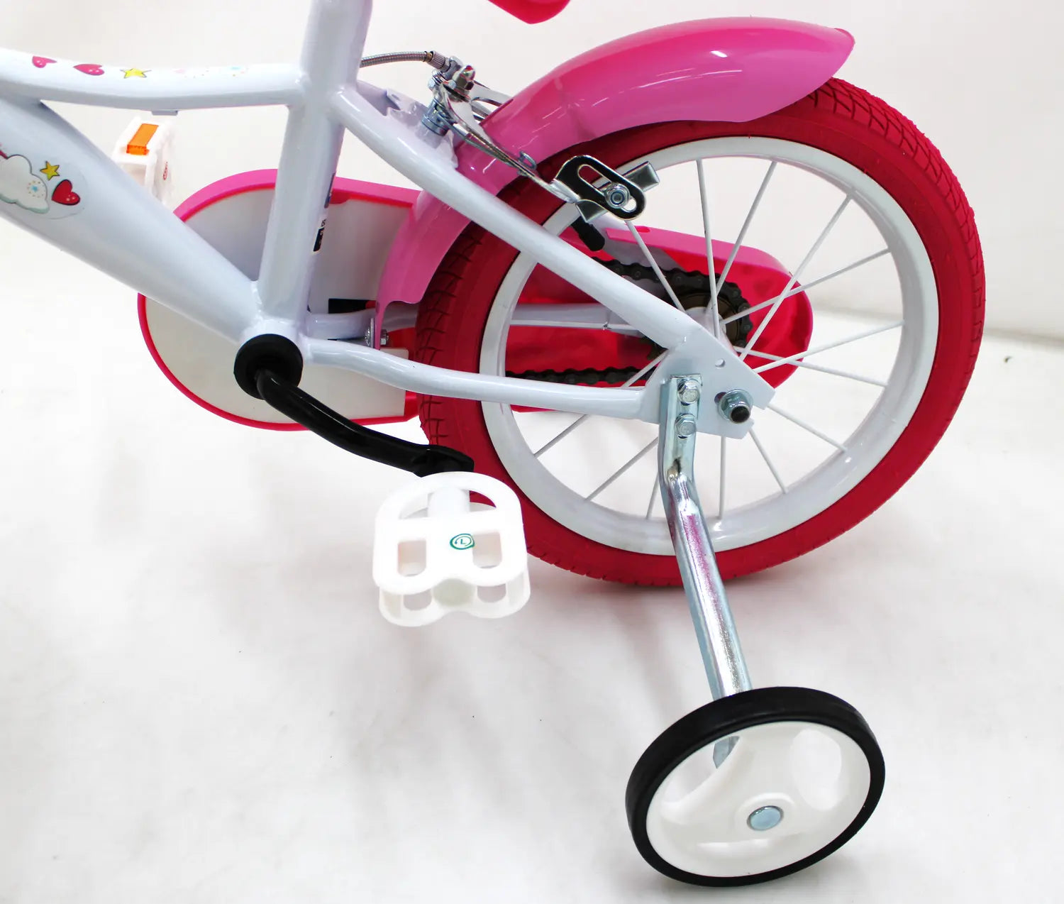 B-Ware Dino Bikes Fahrrad Bike Einhorn Weiß Rosa Kinder Fahrrad 14 Zoll Siehe Text/Foto - 8006817904182