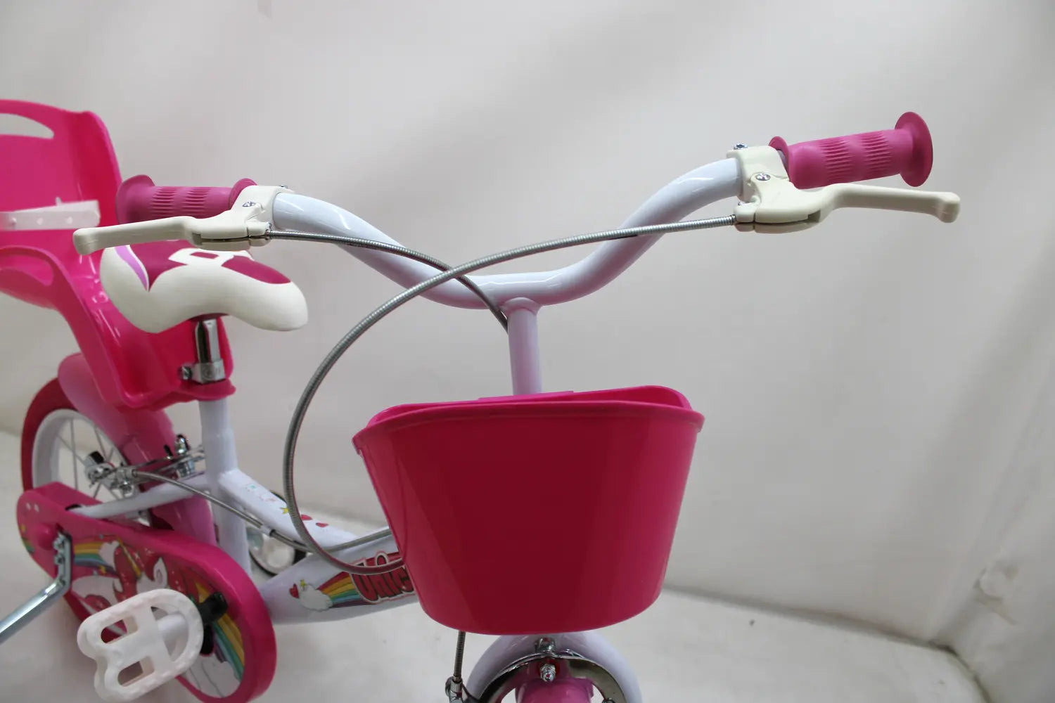 B-Ware Dino Bikes Fahrrad Bike Einhorn Weiß Rosa Kinder Fahrrad 14 Zoll Siehe Text/Foto - 8006817904182