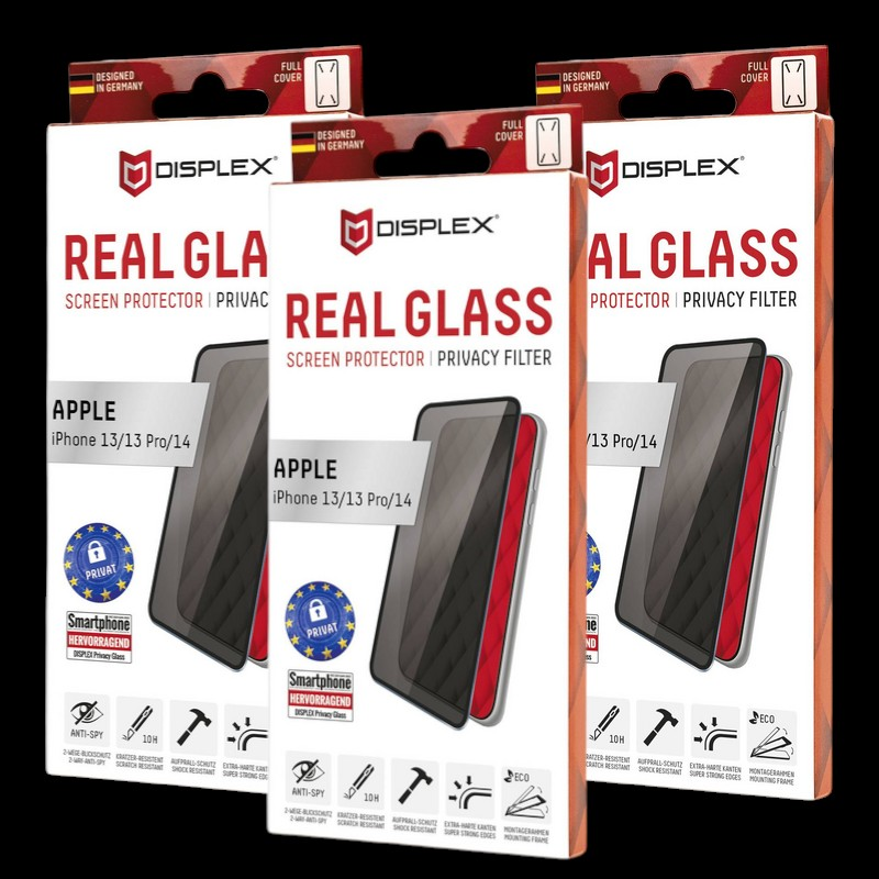 Displex Privacy Glass Displayschutzglas Apple I Phone 14/13/13 Pro 3 Stück B-Ware - 4028778118211