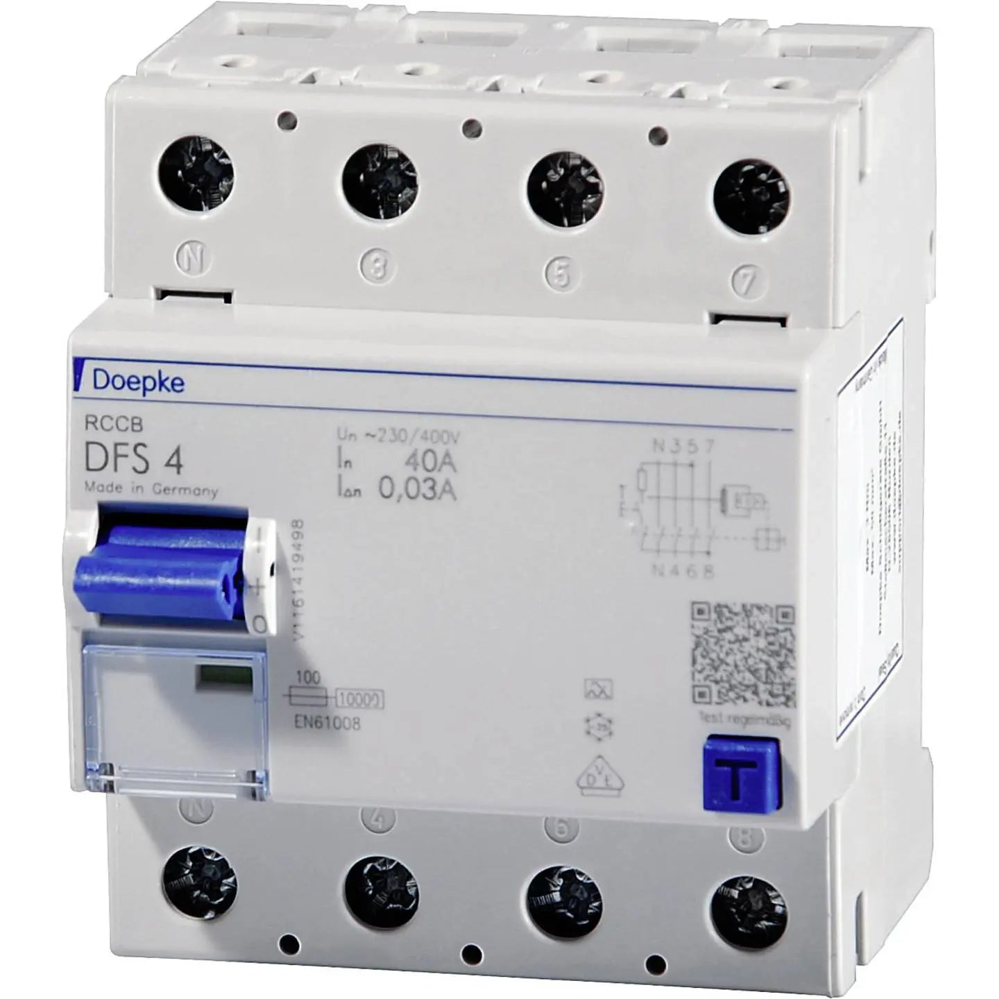 B-Ware Doepke Fi Schutzschalter Fehlerstromschutzschalter 4polig 40 A 0 3 A 230 V 400 V - 4014712091221