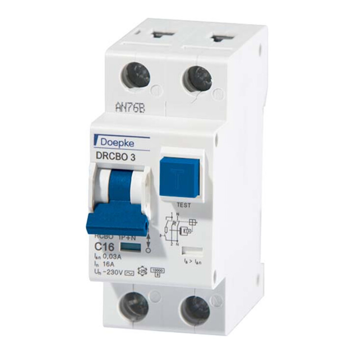 Doepke Fi/Ls Kombination Schutzschalter Rcbo Stromkreis C16 0 03 A Typ A 2polig B-Ware