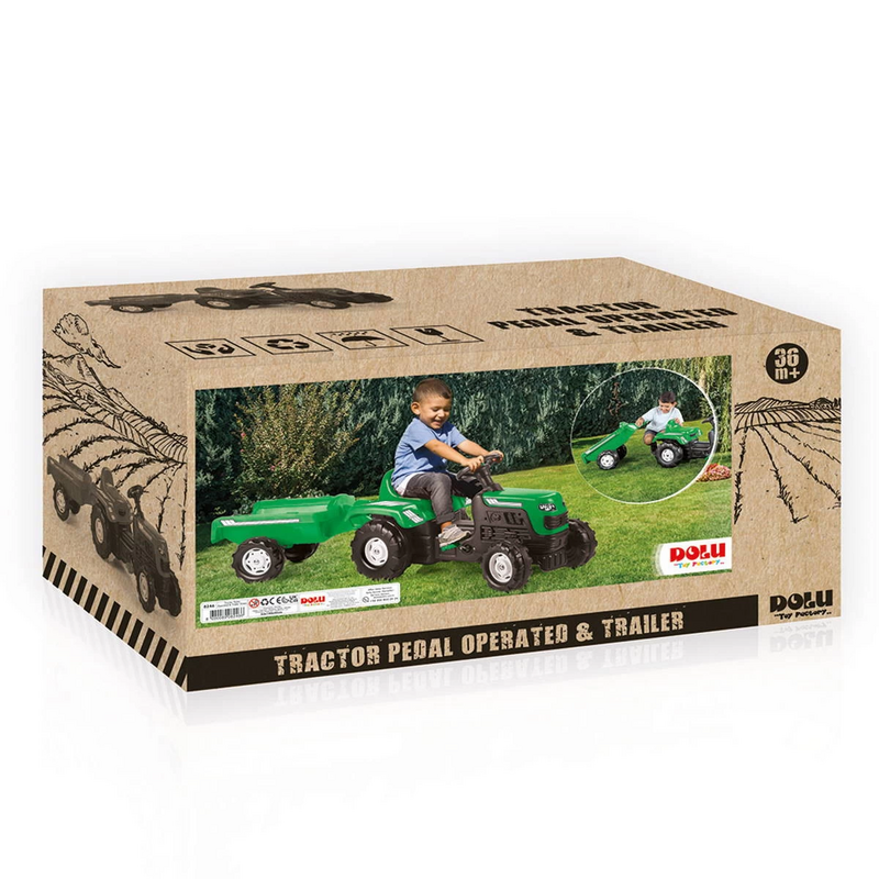 Dolu Ranchero Trettraktor Kinderfahrzeug Grüner Trettraktor Mit Anhänger Traktor B-Ware - 8690089082466