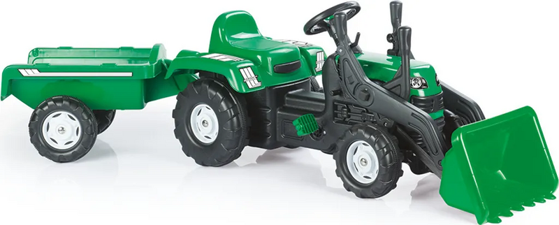 B-Ware Dolu Ranchero Trettraktor Kinderfahrzeug Traktor Anhänger Frontlader Grün 567 - 8690089080486