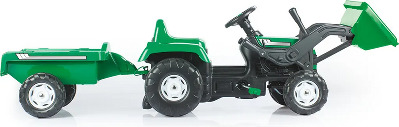 B-Ware Dolu Ranchero Trettraktor Kinderfahrzeug Traktor Anhänger Frontlader Grün 567 - 8690089080486