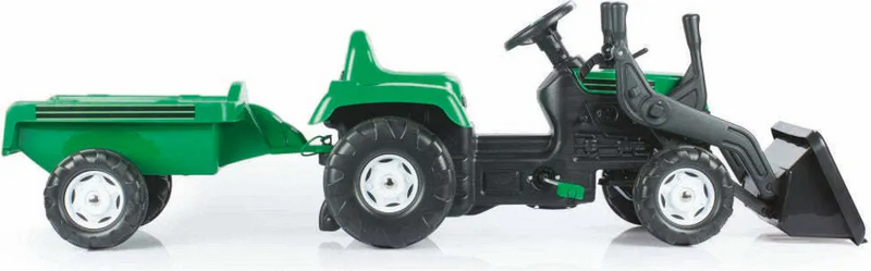 B-Ware Dolu Ranchero Trettraktor Kinderfahrzeug Traktor Anhänger Frontlader Grün 567 - 8690089080486
