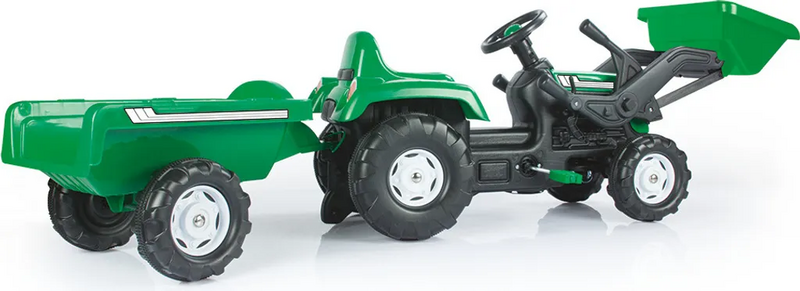 B-Ware Dolu Ranchero Trettraktor Kinderfahrzeug Traktor Anhänger Frontlader Grün 567 - 8690089080486