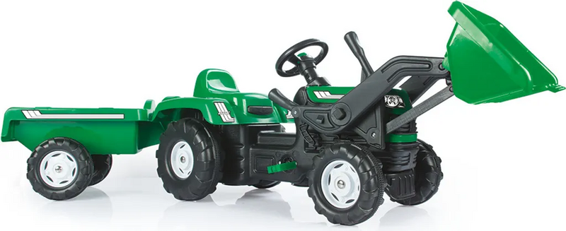 B-Ware Dolu Ranchero Trettraktor Kinderfahrzeug Traktor Anhänger Frontlader Grün 567 - 8690089080486