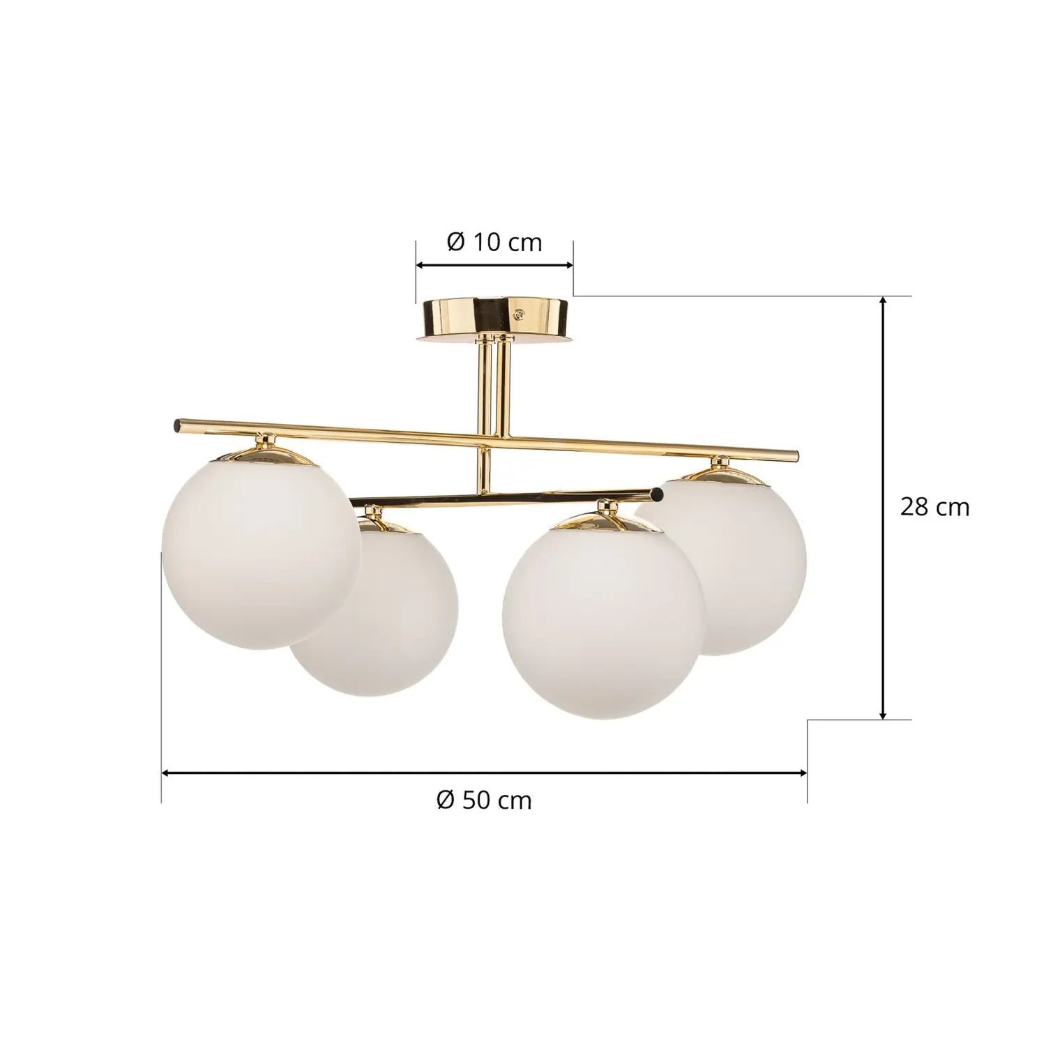 B-Ware Domiluce Aurora Deckenleuchte Lampe Gold Glas E14 4 Flammig 50 Cm Dimmbar - 11811126002788