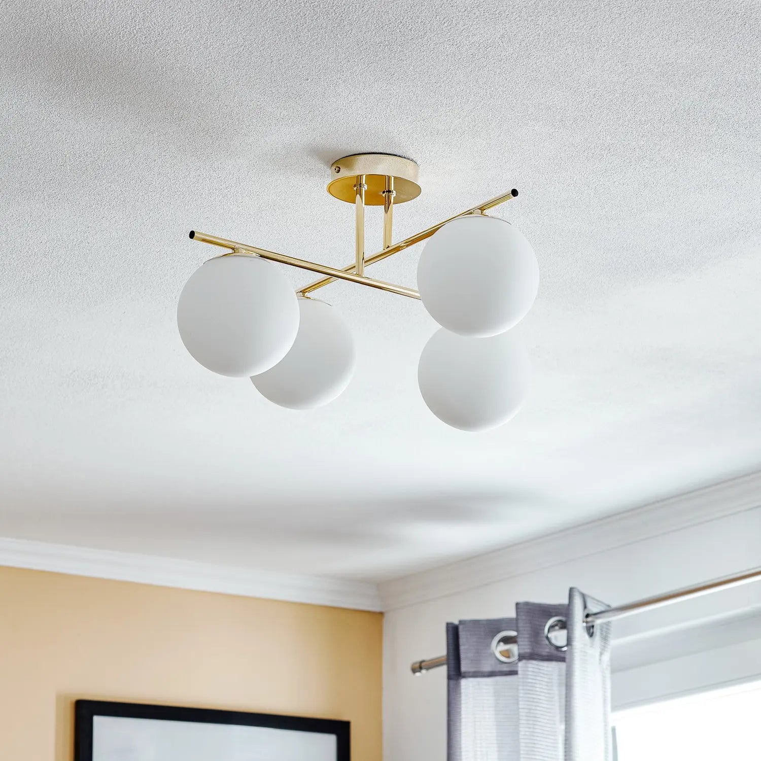 B-Ware Domiluce Aurora Deckenleuchte Lampe Gold Glas E14 4 Flammig 50 Cm Dimmbar - 11811126002788