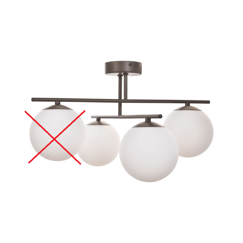 Domiluce Deckenleuchte Lampe Aurora Braun Glas E14 Leuchte Siehe Text/Foto B-Ware - 5905563004203