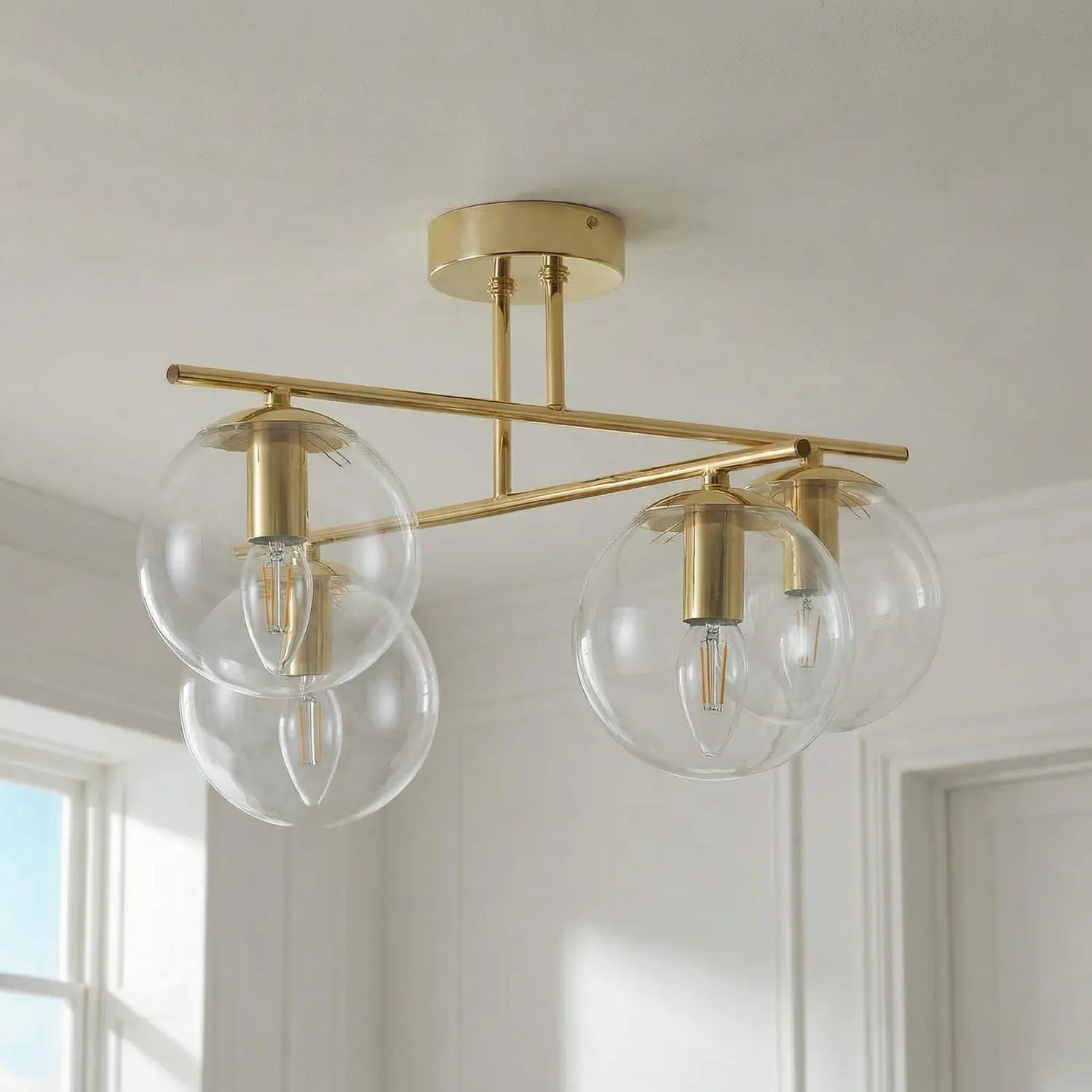 B-Ware Domiluce Deckenleuchte Lampe Zoe Glas Gold Wohnraumleuchte Zimmerleuchte - 5905563003169