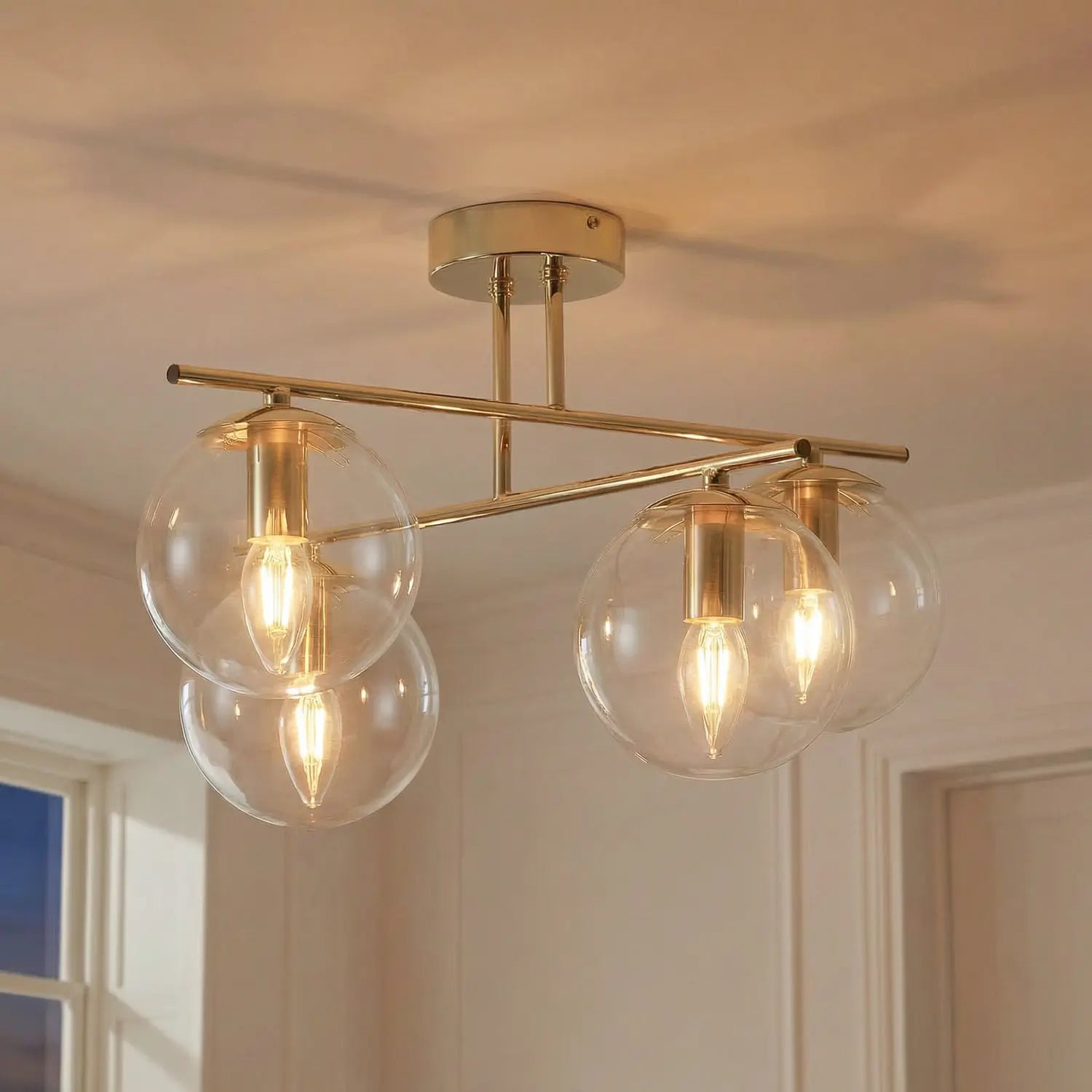 B-Ware Domiluce Deckenleuchte Lampe Zoe Glas Gold Wohnraumleuchte Zimmerleuchte - 5905563003169