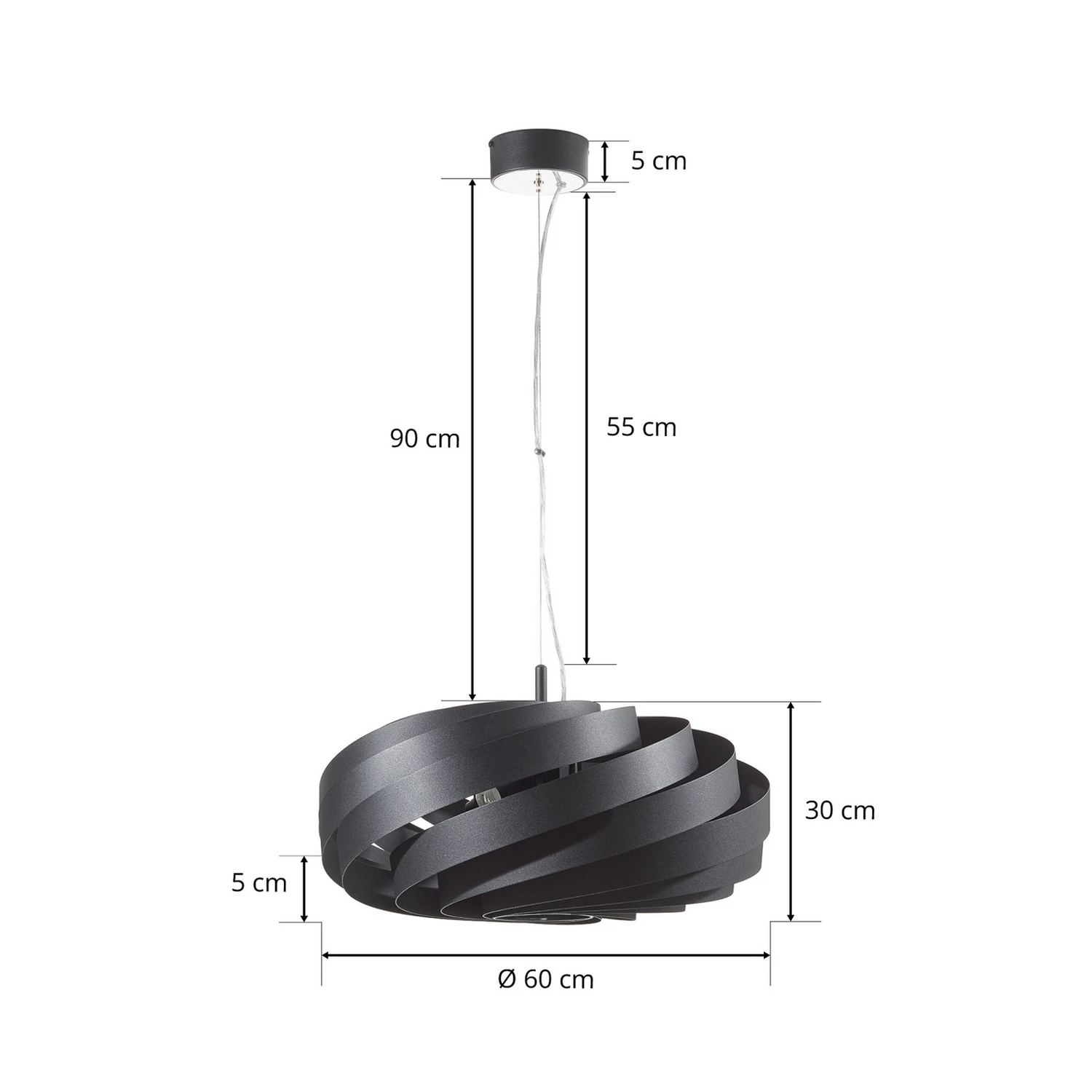 B-Ware Domiluce Vento Hängeleuchte Pendelleuchte E27 Metall ø60cm H30cm Siehe Text - 6089244