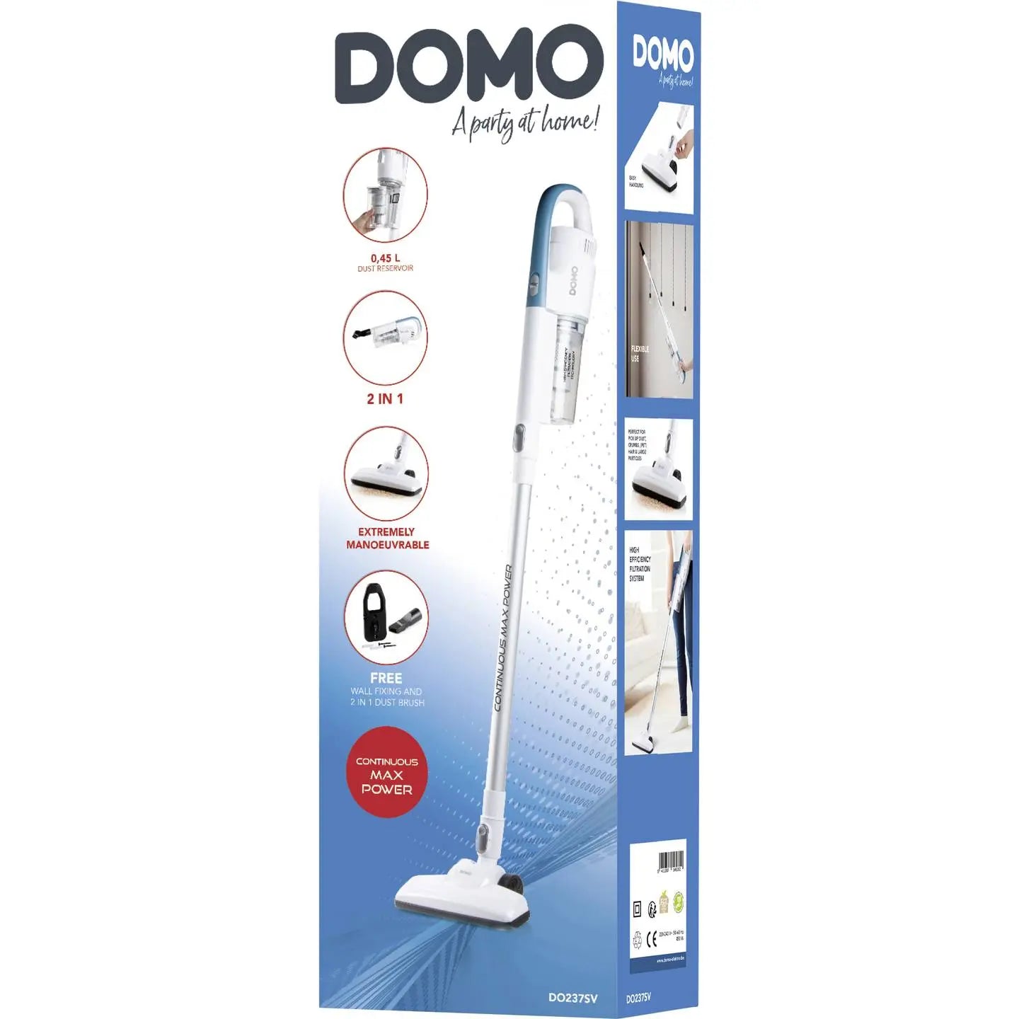 B-Ware Domo Staubsauger Handstaubsauger Stielsauger Weiß Filter Wandbefestigung Do237 Sv