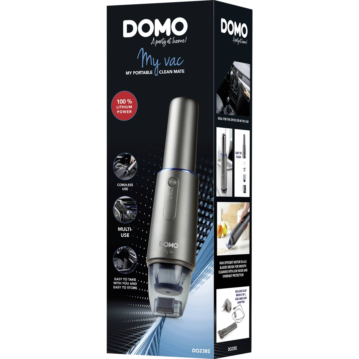 B-Ware Domo Handstaubsauger Akkusauger My Vac Schwarz Kabellos Hepa H10 Filtersystem - 5411397145369