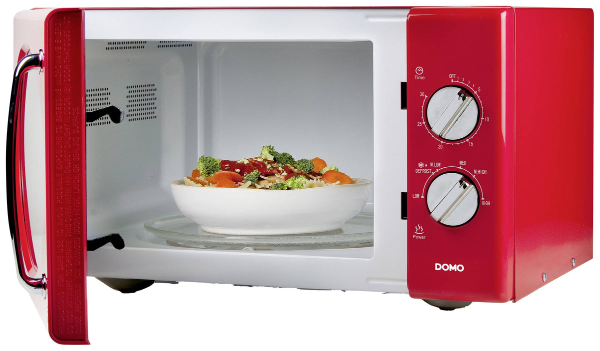 DOMO DO2925 Mikrowelle Rot 900 W Timerfunktion 6 Leistungsstufen Küchengeräte - 5411397120106