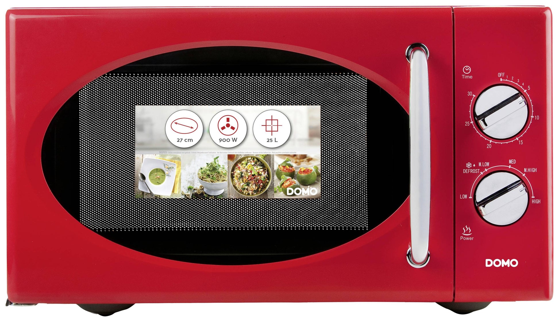 DOMO DO2925 Mikrowelle Rot 900 W Timerfunktion 6 Leistungsstufen Küchengeräte - 5411397120106