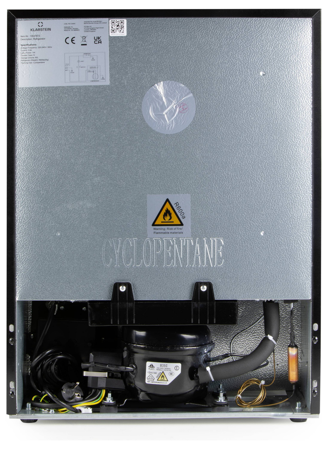 B-Ware Domo Bar Kühlschrank Party Kühler Glastür Schwarz Do91609 Bk 60 L Energieklasse D - 5411397165923