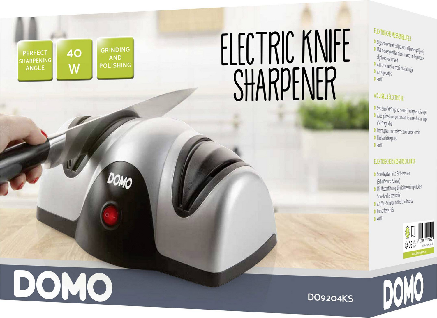 B-Ware Domo Do9204 Ks Messerschärfer Messerschleifer Schleifgerät Messer Grau Schwarz    - 5411397130549