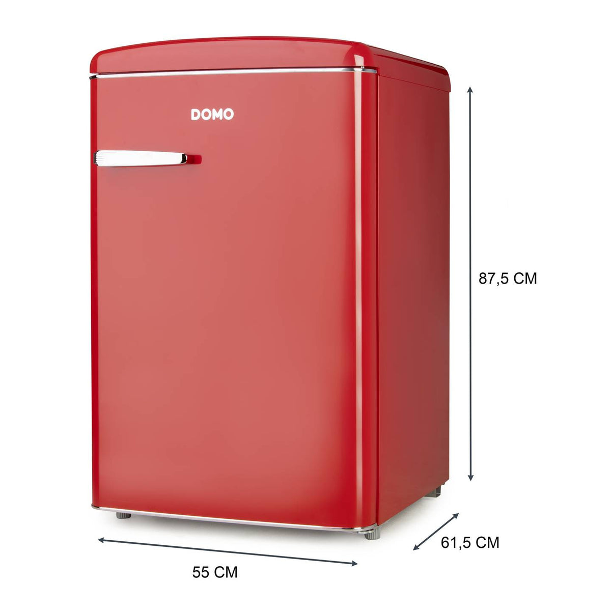 Domo Kühlschrank Minibar Retro rot 120L LED Glasböden Standgerät Küchengerät - 5411397159663