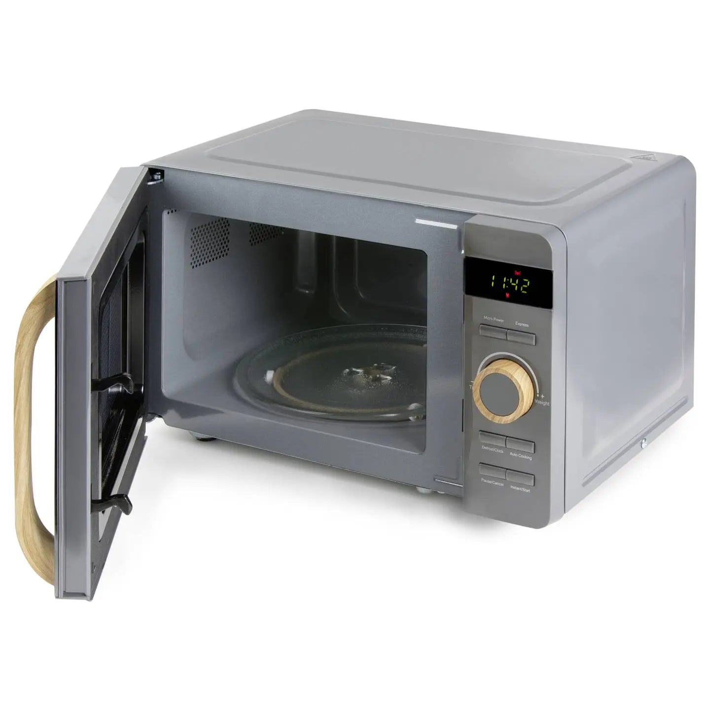 B-Ware Domo Mikrowelle Küchenofen 20 L Grau Holzlook Drehteller Do3420 Siehe Text/Foto - 5411397169488