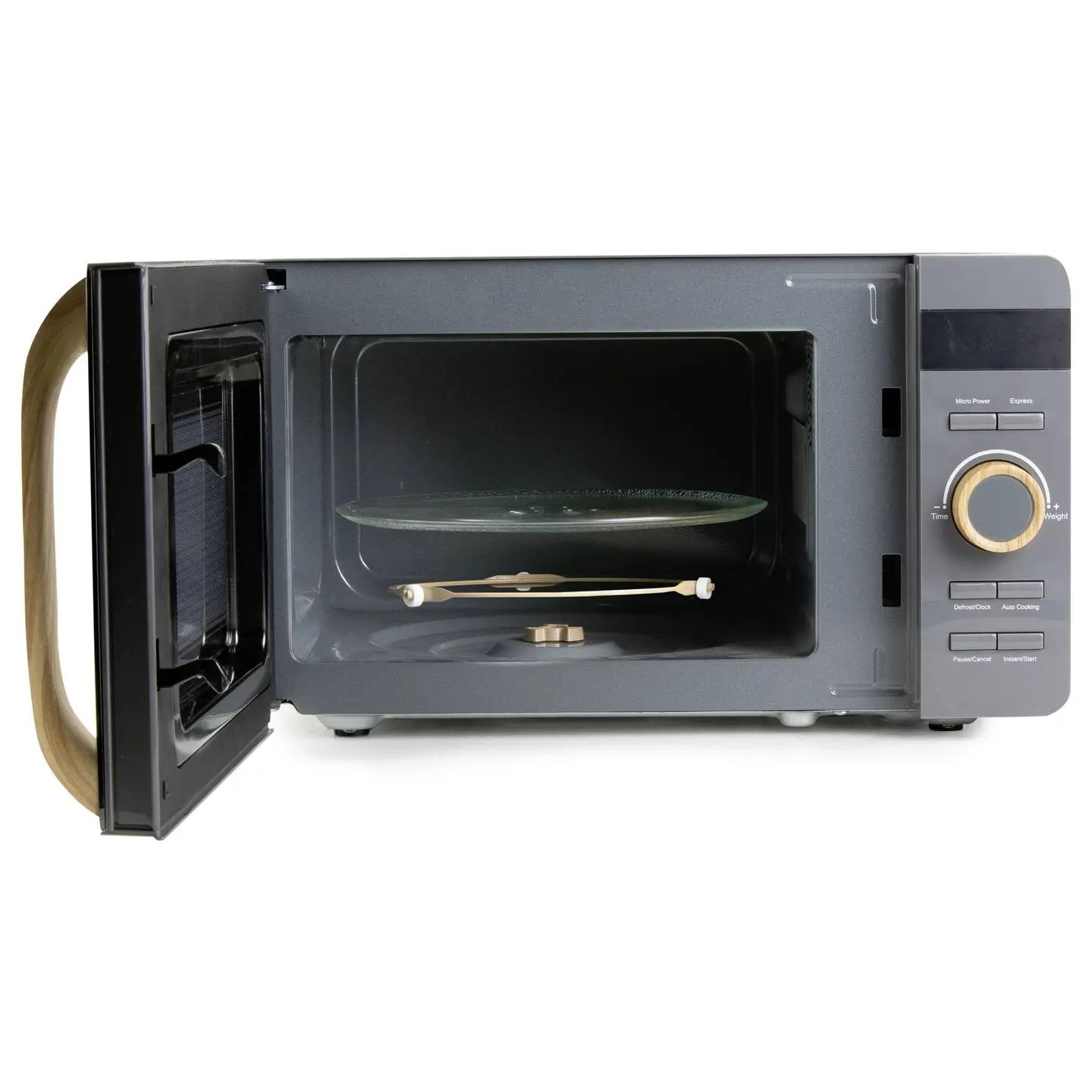 B-Ware Domo Mikrowelle Küchenofen 20 L Grau Holzlook Drehteller Do3420 Siehe Text/Foto - 5411397169488