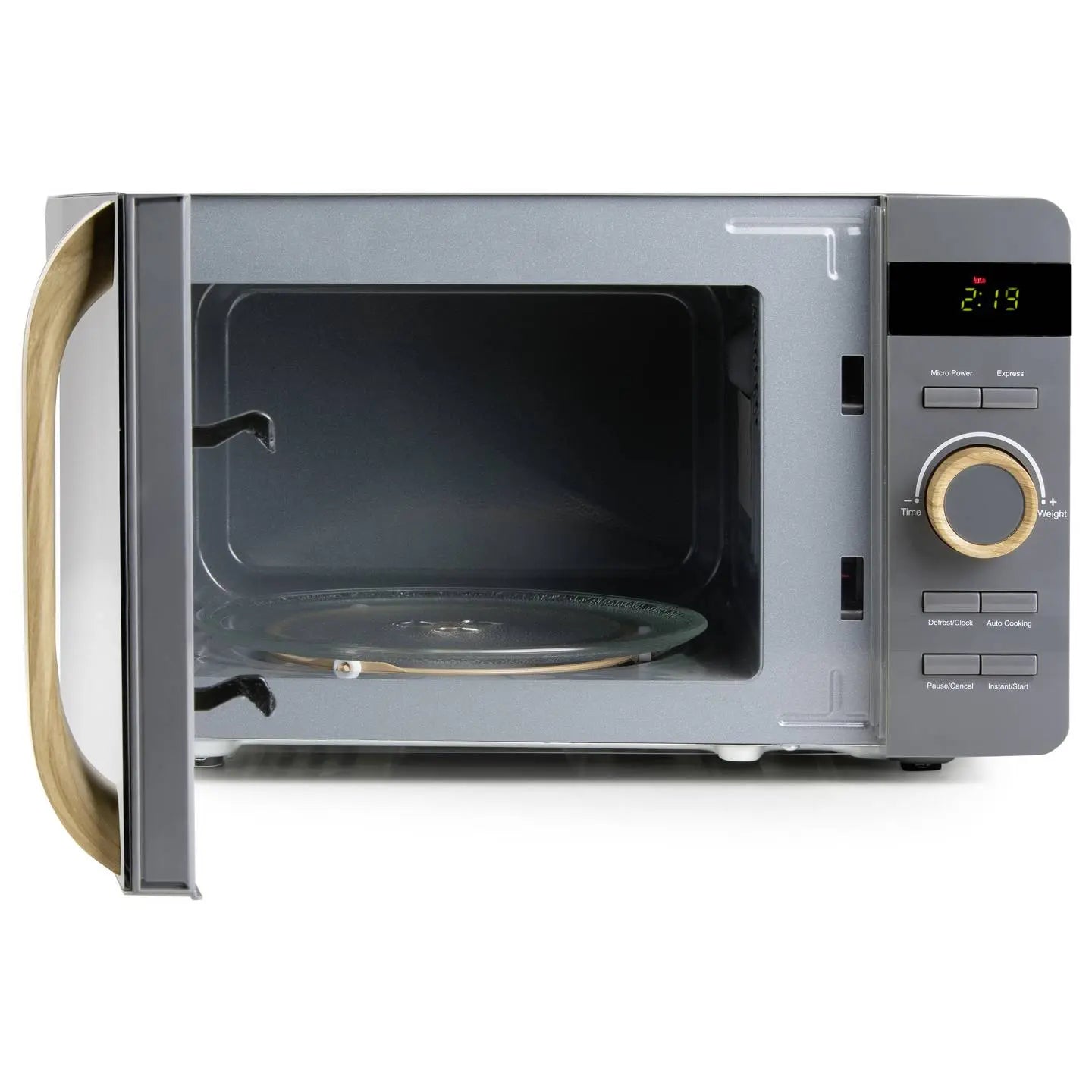 B-Ware Domo Mikrowelle Küchenofen 20 L Grau Holzlook Drehteller Do3420 Siehe Text/Foto - 5411397169488