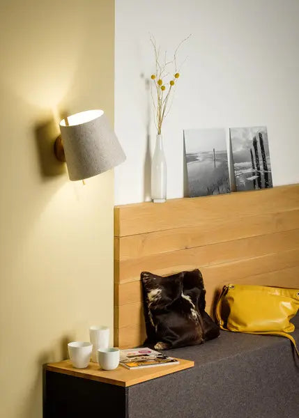 B-Ware Domus Licht Wandleuchte Wandlampe Muun Filzleuchte Eiche Wollfilz Drehbar