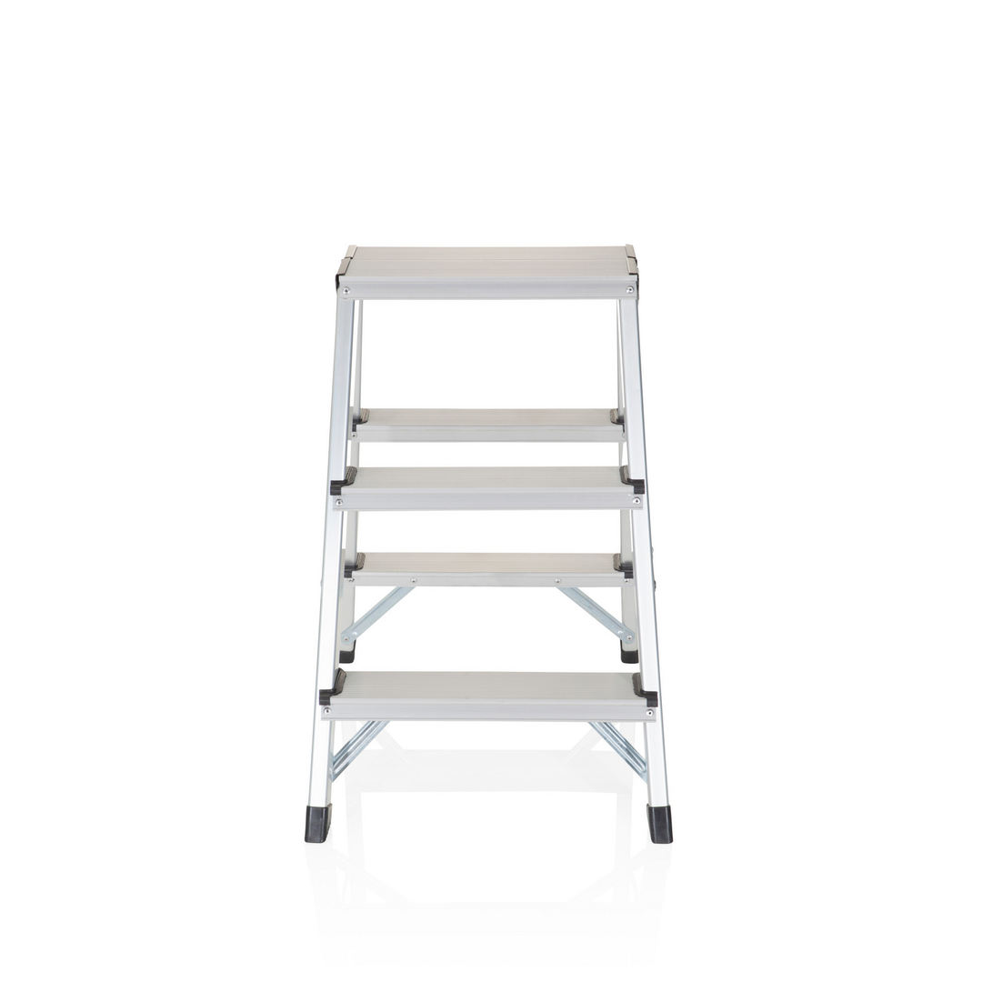Hjh Office Klappleiter Trittleiter Aluminium 3 Stufen Beidseitig Arbeitshöhe B-Ware - 4251084671150