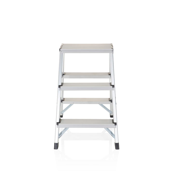 Hjh Office Klappleiter Trittleiter Aluminium 3 Stufen Beidseitig Arbeitshöhe B-Ware - 4251084671150