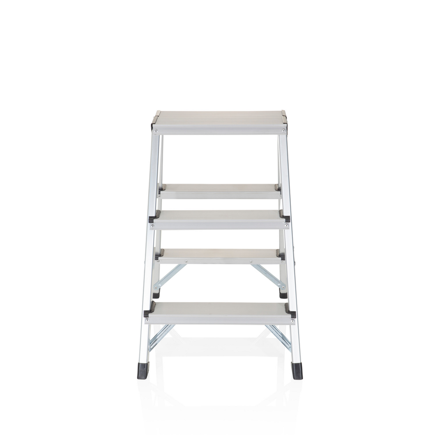 Hjh Office Klappleiter Trittleiter Aluminium 3 Stufen Beidseitig Arbeitshöhe B-Ware - 4251084671150