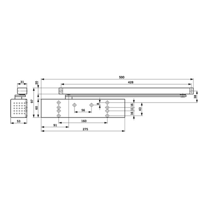 B-Ware Dormakaba Türschließer Gleitschiene Türschließtechnik Ts 93 B Basic En 2 5 - 4048442631211