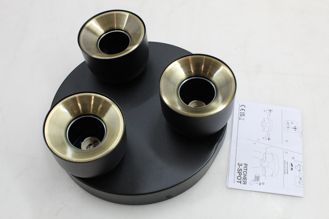 Nordlux Downlight Pitcher Gu10 Dreiflammig Rund Metall Schwarz Lampe Leuchte B-Ware - 5704924016226