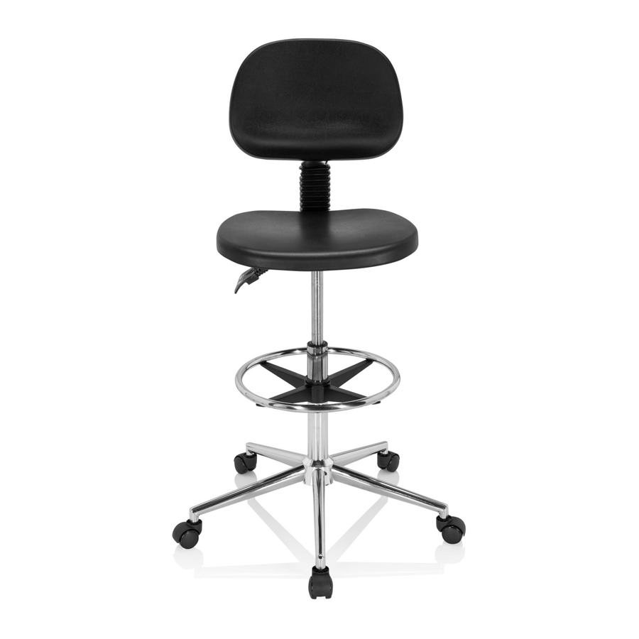Hjh Office Arbeitsstuhl Drehhocker Stuhl Hartschaum Schwarz Fußstütze Chrom B-Ware - 4064323017066