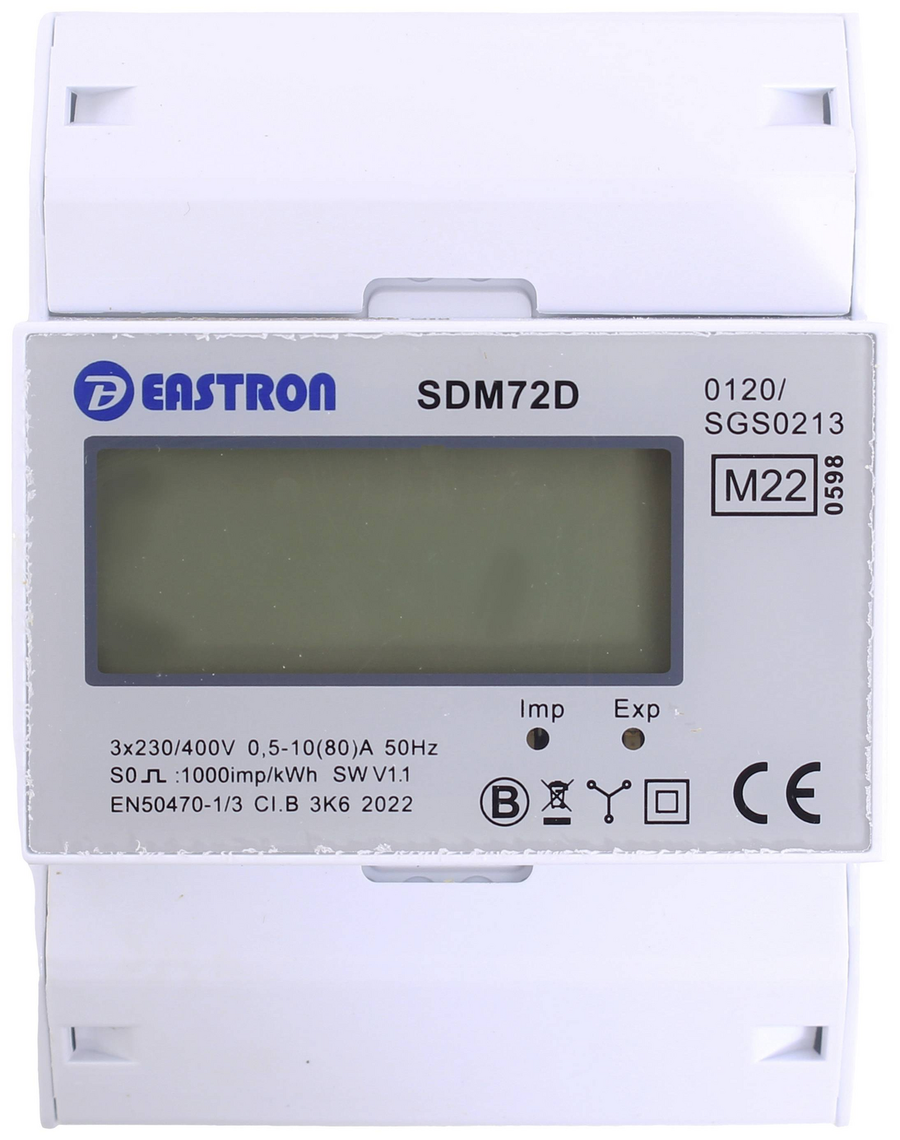 Counttec Sdm72 D Drehstromzähler Digital 80 A Mid Konform 1 St. Stromzähler Strom B-Ware - 4026576038007