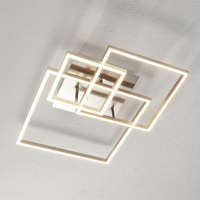 B-Ware Led Deckenlampe Delian Deckenlampe Lampe Leuchte Drei Metallrahmen 37 W Grau - 4251096519983