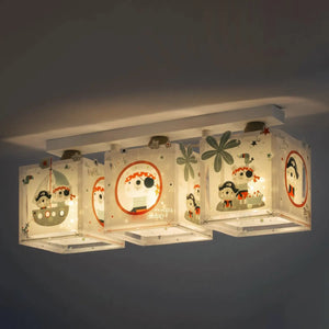 B-Ware Deckenlampe Deckenleuchte Dalber Kinderzimmer Piratenmotiv Stern Weiß Grau