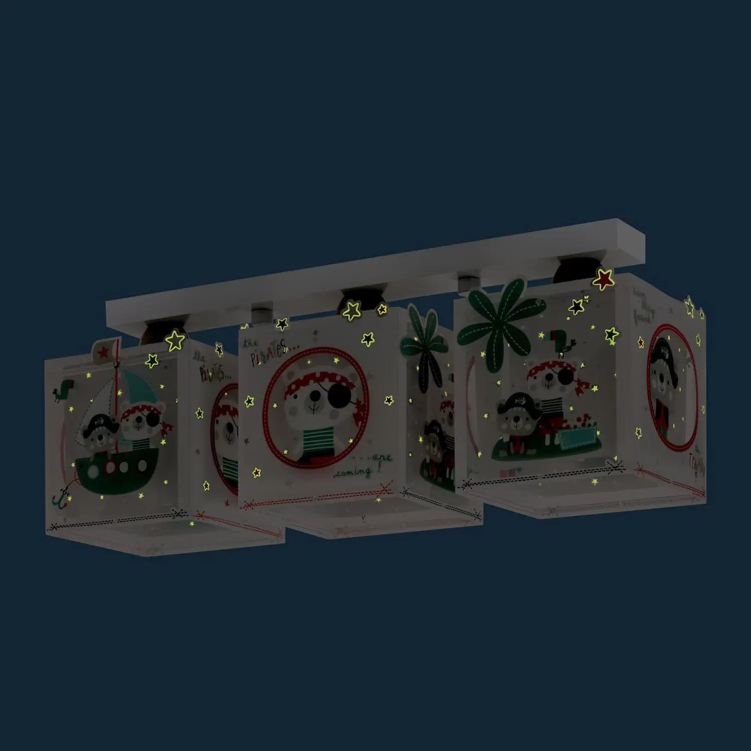 B-Ware Deckenlampe Deckenleuchte Dalber Kinderzimmer Piratenmotiv Stern Weiß Grau - 8420406745534