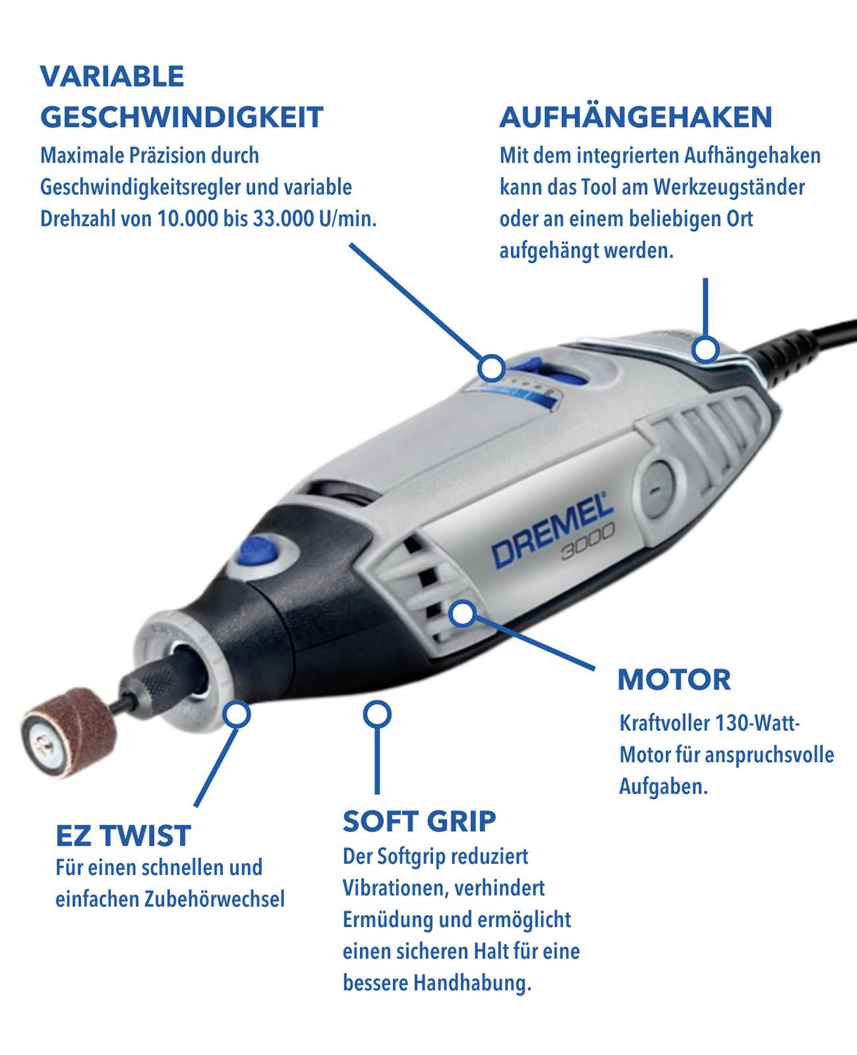 Dremel 3000 1/25 F0133000 Jp Multifunktionswerkzeug 28teilig 130 W B-Ware
