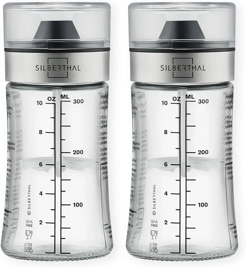 B-Ware Silberthal Dressingshaker Soßenspender Glas Set Dressingmixer 300 Ml 2 Stück - 4260470467482