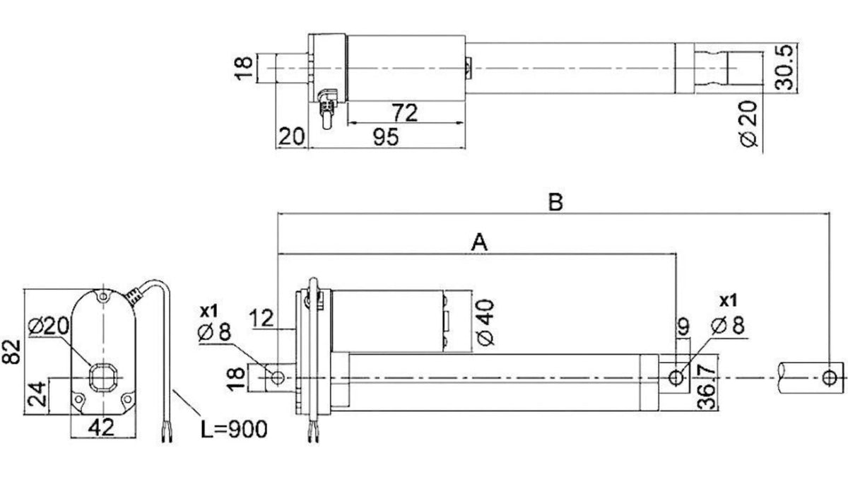 Drive-System Europe Elektrozylinder IP65 192742 Linearantriebe Hublänge 300mm - 4016138747379