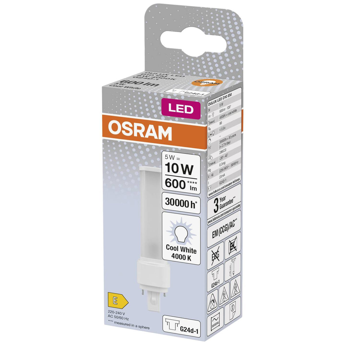OSRAM DULUX LED D10 EM 5W 840 G24D-1 Licht Lampe Leuchte 4 STÜCK - 4058075823358