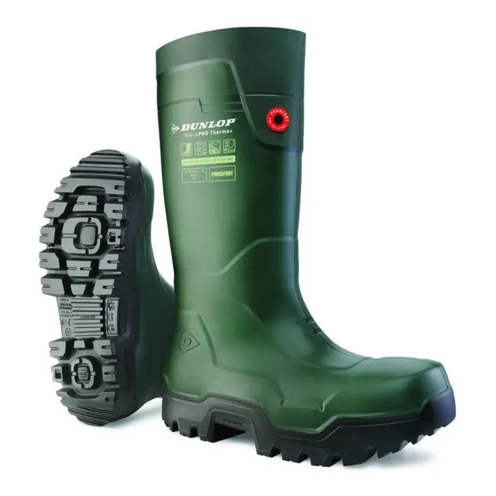 B-Ware Dunlop Stiefel Sicherheitsstiefel Field Pro Thermo Purofort S5 L Grün Größe 49 - 8713197054061