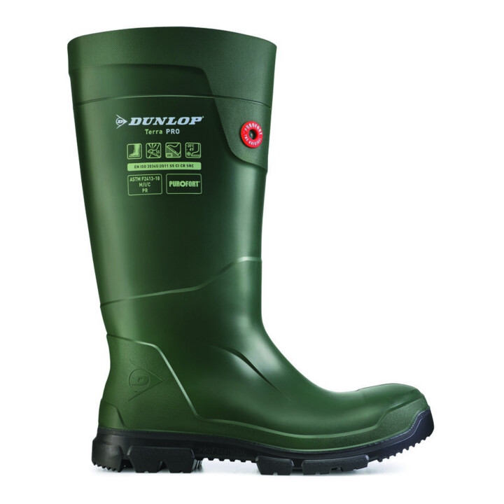 B-Ware Dunlop Stiefel Sicherheitsstiefel S5 Grün Durchtrittschutz Größe 42 Polyurethan