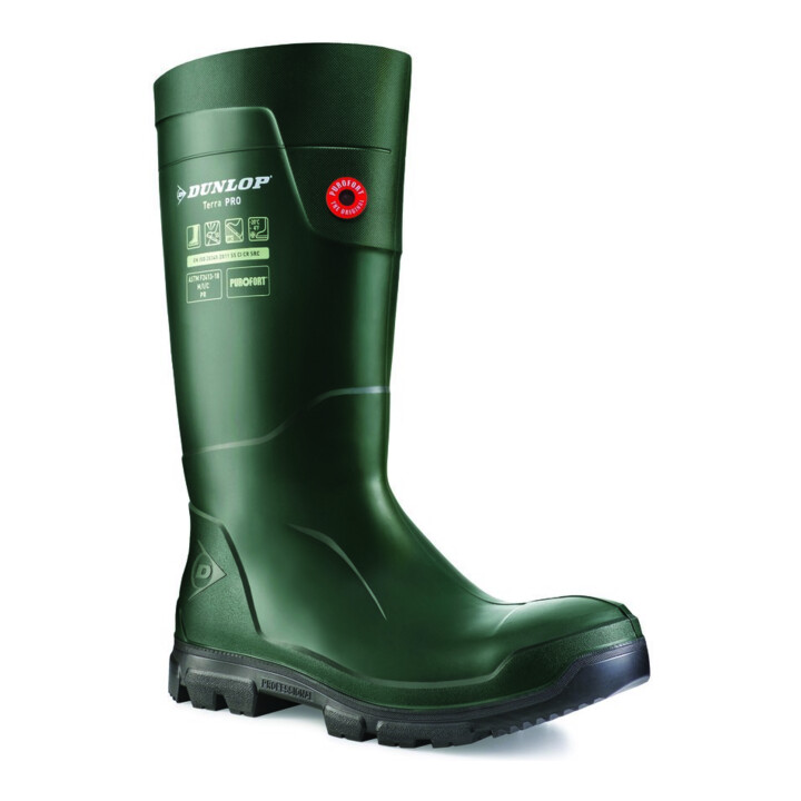 B-Ware Dunlop Stiefel Sicherheitsstiefel S5 Grün Durchtrittschutz Größe 42 Polyurethan