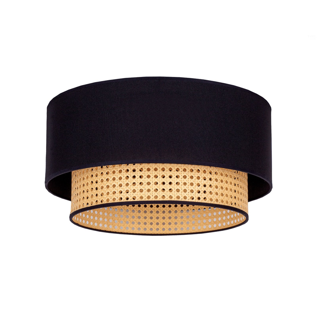 Duolla Boho Deckenleuchte Pendelleuchte Rattan Schwarz Beige Baumwolle Lampe B-Ware - 5903689184380