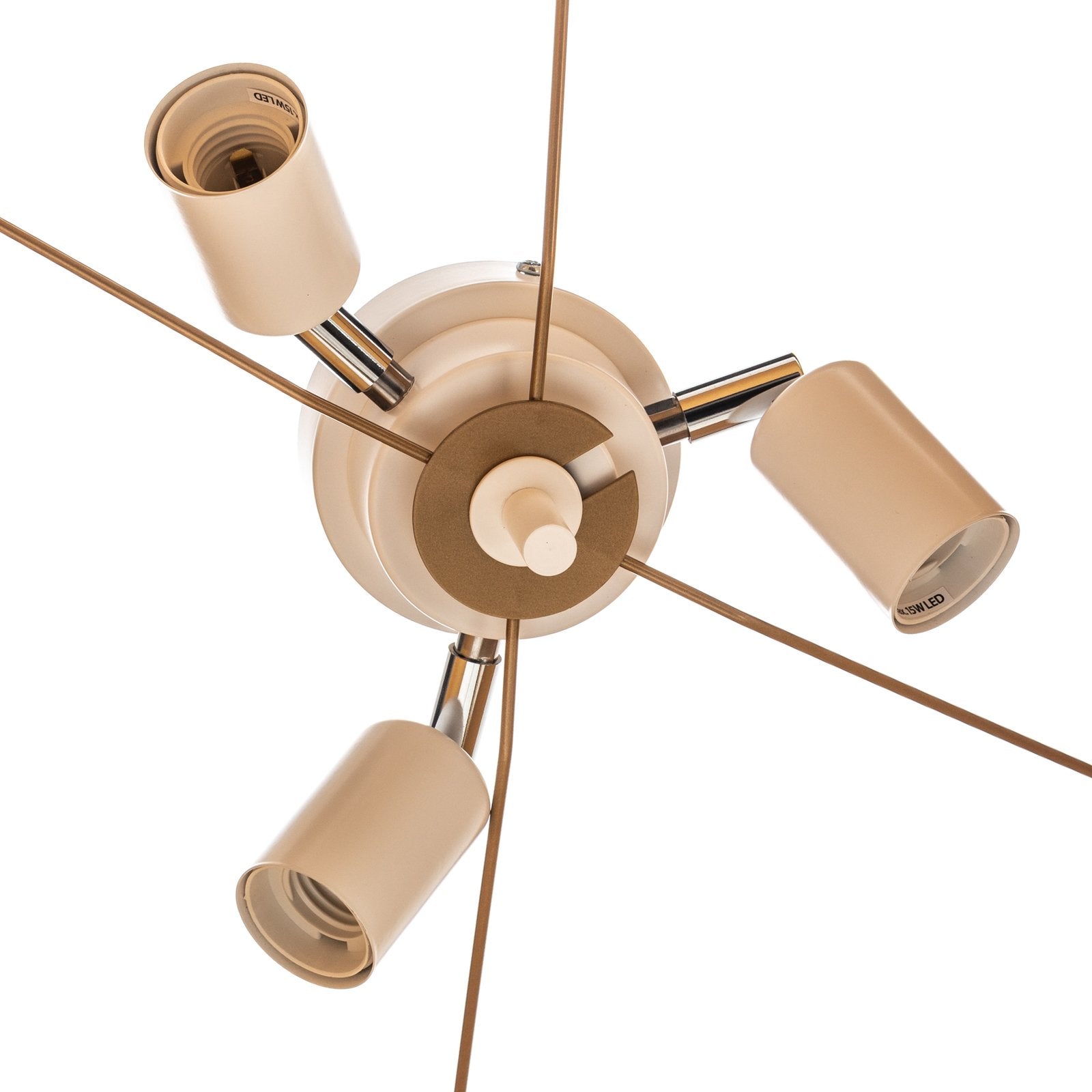 Duolla Deckenlampe Leuchte Lampe Golden Roller Ø 60cm hellrosa gold 3x E27 LED - 5903689183529