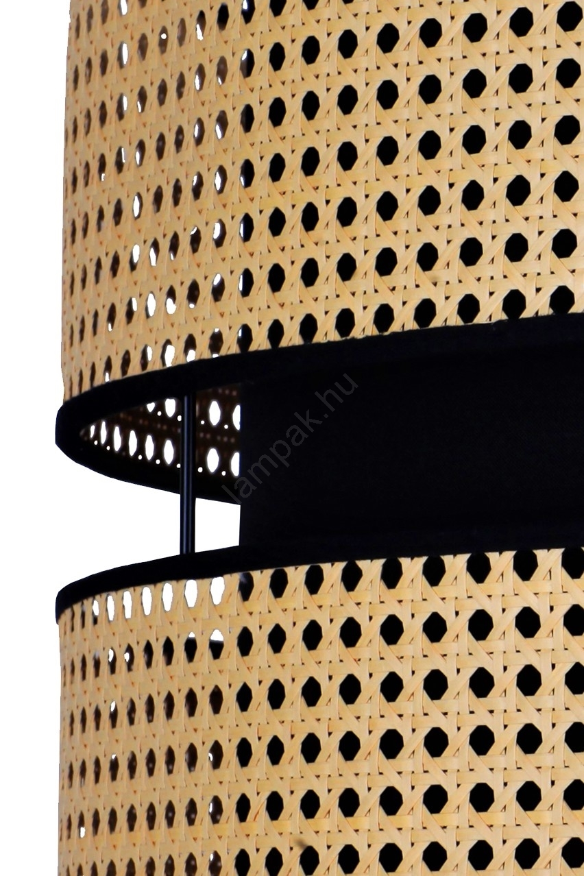 DUOLLA Deckenleuchte Lampe Duo Rattan Baumwolle Rund Beige Schwarz Wohnzimmer - 5903689184199